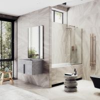 Товар: Шторка на ванну Maybah Glass MGV-130-2у 340x1400 в узком профиле Бронза стекло сатиновое - фото 2 Шторка на ванну Maybah Glass MGV-130-2у 340x1400 в узком профиле Бронза стекло сатиновое — фото 2, Неподвижные шторки для ванной