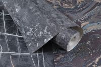 Обои Артекс Murano 10814-07 Винил на флизелине (1,06*10,05) Серый/Черный, Штукатурка — фото 3, Обои для стен
