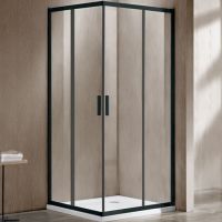 Душевой уголок Vincea Garda VSS-1G8010CLB 100х80 профиль Черный стекло прозрачное — фото 1, Прямоугольные душевые уголки