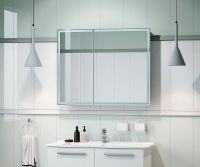 Зеркальный шкаф Континент Allure LED 100 МВК044 с подсветкой Белый — фото 10, Зеркальные шкафы в ванную