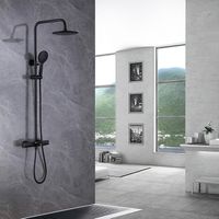 Душевая система Abber Thermostat AF8516B Черная матовая — фото 2, Душевые стойки