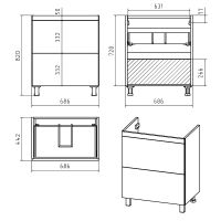 Тумба с раковиной Misty Атлантик 70 УТ000012600 Белая — фото 7, Тумбы с раковиной