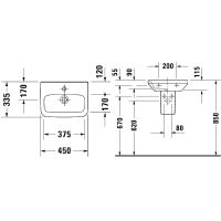 Товар: Раковина Duravit Durastyle 45 0708450000 Белая - фото 2 Раковина Duravit Durastyle 45 0708450000 Белая — фото 2, Раковины подвесные
