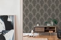 Обои AS Creation New Life 37681-3 Винил на флизелине (0,53*10,05) Черный, Дамаск — фото 4, Обои для стен