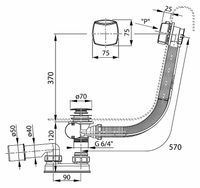 Слив-перелив Ravak X01507 полуавтомат Хром — фото 2, Сливы-переливы