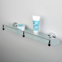 Товар: Стеклянная полка WasserKRAFT Isen K-4044 Хром - фото 2 Стеклянная полка WasserKRAFT Isen K-4044 Хром — фото 2, Полки для ванной и душа