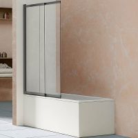 Шторка на ванну Vincea VSB-1E 100х145 VSB-1E100CLGM профиль Вороненая сталь стекло прозрачное — фото 1, Неподвижные шторки для ванной