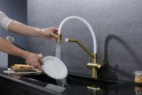 Смеситель для кухни Splenka S70.62.03 Золото матовое Белый — фото 33, Смесители для кухни