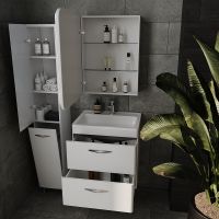 Зеркальный шкаф Style Line Каре 55 L СС-00002373 с подсветкой Белый — фото 15, Зеркальные шкафы в ванную