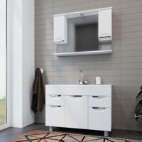 Товар: Зеркало со шкафом Mixline Этьен 100 540871 с подсветкой Белое - фото 3 Зеркало со шкафом Mixline Этьен 100 540871 с подсветкой Белое — фото 3, Мебель для ванной