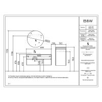 Тумба с раковиной Black&White Universe U907.1200 120 907u1200 подвесная White matt Lauren gold — фото 8, Мебель для ванной