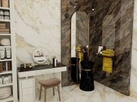 Керамогранит Zibo Fusure Hong Kong Marble Brown Gold Glitter 60х120 см — фото 7, Керамогранит