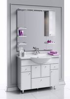 Тумба под раковину Aqwella Барселона 105 BA0110K с бельевой корзиной Белая — фото 2, Мебель для ванной