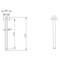 Кронштейн для верхнего душа Boheme Uno 629-UNO-MG Золото матовое — фото 2, Душевое оборудование. Душевая программа