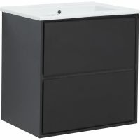 Тумба под раковину Aquanet Милан 65 306379 подвесная Черный глянец — фото 1, Мебель для ванной