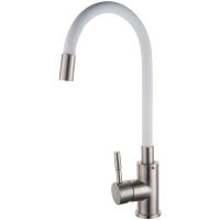 Смеситель для кухни Ростовская Мануфактура Сантехники SUS124W-016F Нержавеющая сталь Белый — фото 1, Смесители