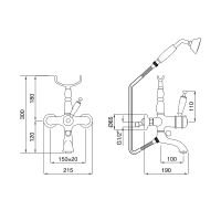 Смеситель для ванны Migliore Oxford 19088 с термостатом Бронза — фото 2, Смесители