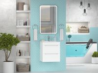 Тумба с раковиной Misty Бриз 50 УТ000023901 подвесная Белая матовая — фото 5, Мебель для ванной