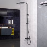 Душевая система Berges Kalisto 3S 075024 с термостатом Черная матовая — фото 8, Душевые стойки