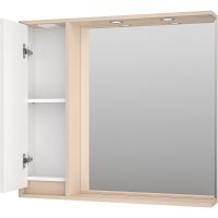 Товар: Зеркало со шкафом Brevita Balaton 90 L BAL-04090-03-01Л с подсветкой Белое матовое Бежевое матовое - фото 3 Зеркало со шкафом Brevita Balaton 90 L BAL-04090-03-01Л с подсветкой Белое матовое Бежевое матовое — фото 3, Мебель для ванной