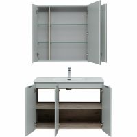 Комплект мебели для ванной Aquanet Алвита New 100 274198 подвесной Серый матовый — фото 5, Мебель для ванной