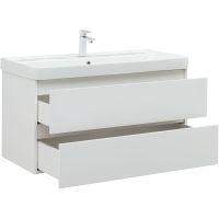 Товар: Тумба с раковиной Aquanet Вега 100 328002 подвесная Белый глянец - фото 5 Тумба с раковиной Aquanet Вега 100 328002 подвесная Белый глянец — фото 5, Мебель для ванной