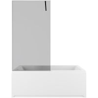 Шторка на ванну Allen Brau Infinity 3 80 3.21062.BA.T профиль Серебро браш стекло тонированное — фото 2, Неподвижные шторки для ванной