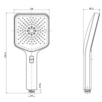 Ручной душ Vincea Inspire VSHN-3I4HMB Черный матовый — фото 8, Душевое оборудование. Душевая программа
