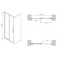 Товар: Душевая дверь Abber Schwarzer Diamant 110 AG30110BMH профиль Черный стекло матовое - фото 5 Душевая дверь Abber Schwarzer Diamant 110 AG30110BMH профиль Черный стекло матовое — фото 5, Душевые двери в нишу