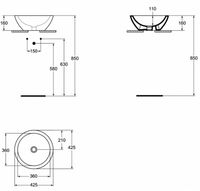 Раковина-чаша Ideal Standard Strada 42 K078301 Euro White — фото 8, Раковины накладные