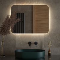 Зеркало Defesto Opti 80x60 DF 2807RH с подсветкой 25W-4500К/ИК - выключатель/Нейтральный белый свет — фото 2, Мебель для ванной