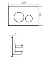 Клавиша смыва AM.PM Pro L I049038 Черная матовая — фото 2, Комплектующие для душевого оборудования