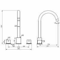 Смеситель для раковины Damixa Scandinavian Pure 360200000 Хром — фото 5, Смесители