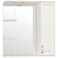 Зеркало со шкафом Style Line Олеандр 2 Люкс 75 ЛС-00000203 с подсветкой Рельеф пастель — фото 1, Зеркальные шкафы в ванную