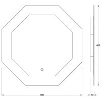 Зеркало Evoform Ledshine 60x60 BY 2603 с подсветкой 19 W - сенсорный выключатель - нейтральный белый свет — фото 6, Мебель для ванной