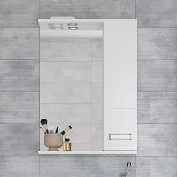 Зеркало со шкафом DIWO Дмитров 60 R СО-Дм04060-011П с подсветкой Белое — фото 2, Мебель для ванной