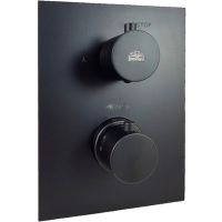 Смеситель для душа Paffoni Light LIQ519NO/M с термостатом Черный матовый — фото 1, Смеситель для душа