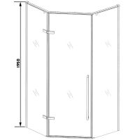 Душевой уголок Ceruttispa 90x90 C3AW профиль Белый стекло прозрачное — фото 6, Душевые уголки трапеция