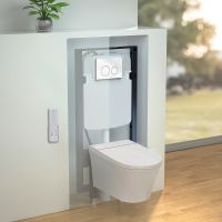 Товар: Комплект унитаза биде с инсталляцией Jacob Delafon Seine E34360-00 с сиденьем Микролифт и Белой глянцевой клавишей смыва - фото 37 Комплект унитаза биде с инсталляцией Jacob Delafon Seine E34360-00 с сиденьем Микролифт и Белой глянцевой клавишей смыва — фото 37, Умные унитазы