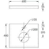 Столешница под раковину Kerama Marazzi Canaletto Риальто 60 CN60.SG560420R Бежевая матовая — фото 3, Столешницы под раковину