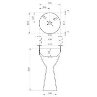 Раковина Abber Kristall 45 AT2703Black-Vesuvian Черная Оливковая — фото 5, Раковины напольные