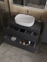 Товар: Тумба с раковиной Orange Line 100 Li-100TugMDF+B07-540W подвесная Графит матовый - фото 3 Тумба с раковиной Orange Line 100 Li-100TugMDF+B07-540W подвесная Графит матовый — фото 3, Тумбы с раковиной