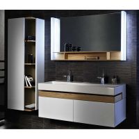 Зеркало Jacob Delafon Terrace 120 EB1183-NF с подсветкой Белое Древесное с сенсорным выключателем — фото 3, Мебель для ванной