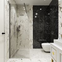 Товар: Душевая перегородка STWORKI Берген 80 MV-BE-80-BL профиль Черный матовый стекло прозрачное - фото 2 Душевая перегородка STWORKI Берген 80 MV-BE-80-BL профиль Черный матовый стекло прозрачное — фото 2, Душевые перегородки