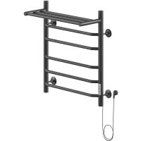 Электрический полотенцесушитель Ника Way-3 60/50 с полкой Черный матовый — фото 1, Электрические полотенцесушители