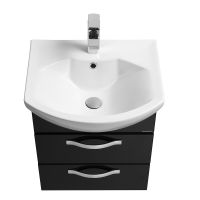 Тумба под раковину Aquaton Ария 50 М 1A140001AA950 подвесная Черная — фото 2, Тумбы под раковину