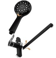 Товар: Смеситель для ванны Frap H49-6 F2249-6 универсальный Черный матовый Хром - фото 2 Смеситель для ванны Frap H49-6 F2249-6 универсальный Черный матовый Хром — фото 2, Смесители