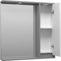 Зеркало со шкафом Brevita Balaton 80 R BAL-04080-01-01П с подсветкой Белое матовое Серое матовое — фото 4, Мебель для ванной