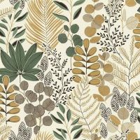 Обои RASCH Garden 465334 Винил на флизелине (0,53*10,05) Бежевый/Зеленый/Коричневый, Цветы — фото 1, Обои для стен