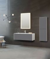 Тумба с раковиной Orka Cube 80 3000371 подвесная Антрацит матовый Белая — фото 4, Мебель для ванной